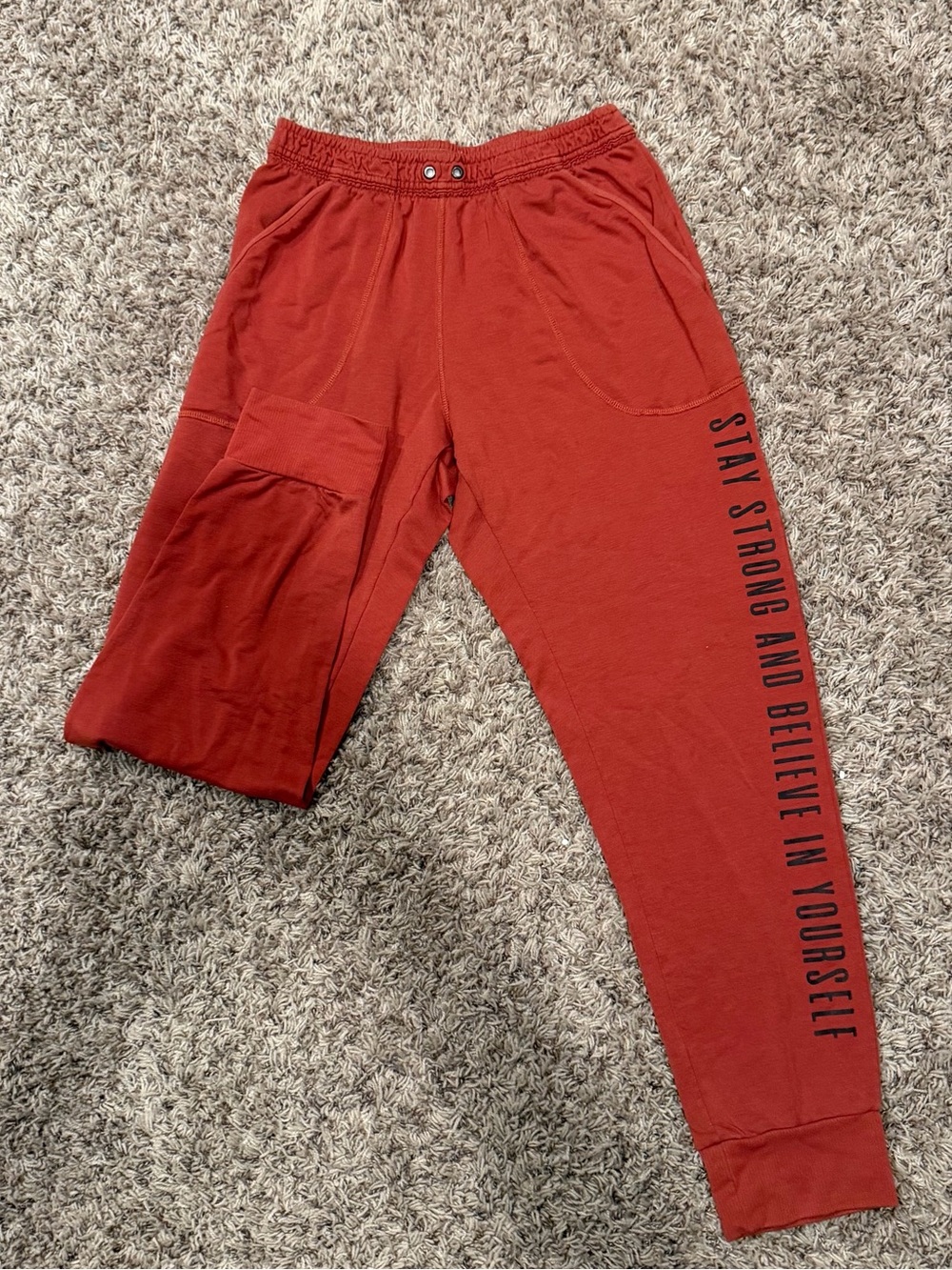 Orange Cuffed Sweat Pants